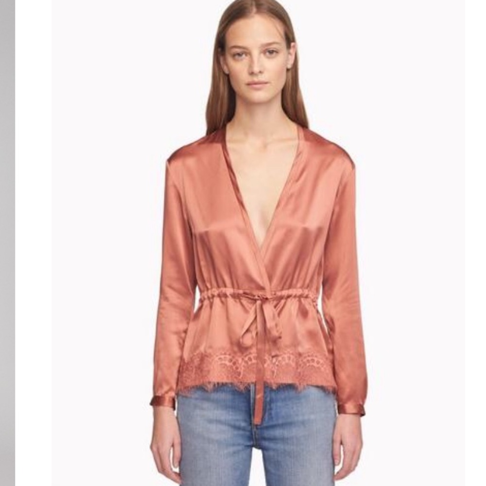 Rag & Bone Tomlin Lace Silk Blouse